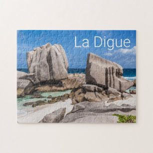 Seychelles La Digue Anse Marron Beach Vintage Jigsaw Puzzle