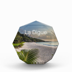 Seychelles La Digue Sunset Beach Holiday Souvenir Acrylic Award