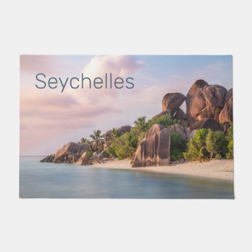 Seychelles La Digue Vintage Sunset Holiday Gift Doormat