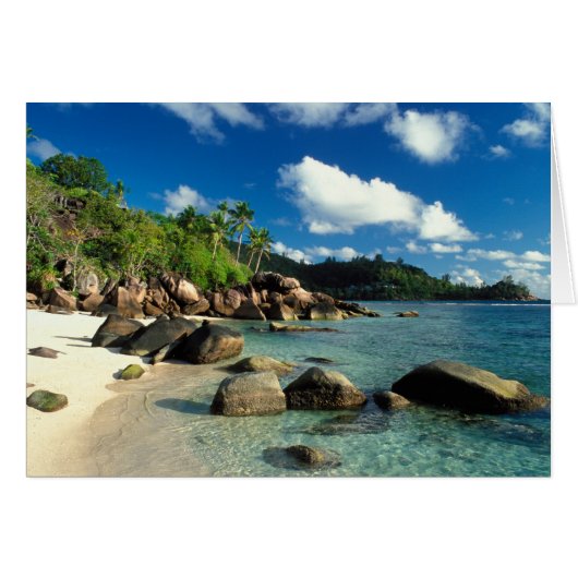 Seychelles, Mahe Island, Anse Royale Beach. 3 Cards (Front Horizontal)