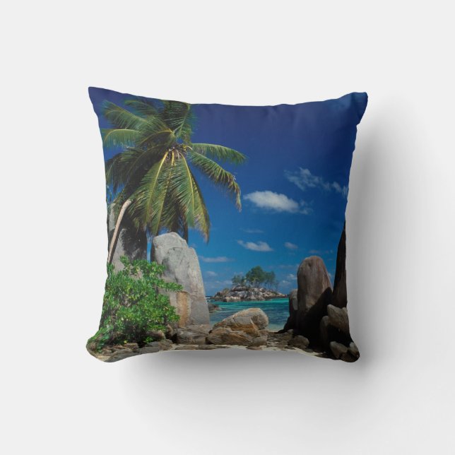 Seychelles, Mahe Island, Anse Royale Beach. Throw Pillow (Front)