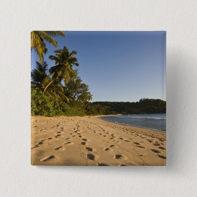 Seychelles, Mahe Island, Anse Takamaka beach, 2 Pinback Button (Front)
