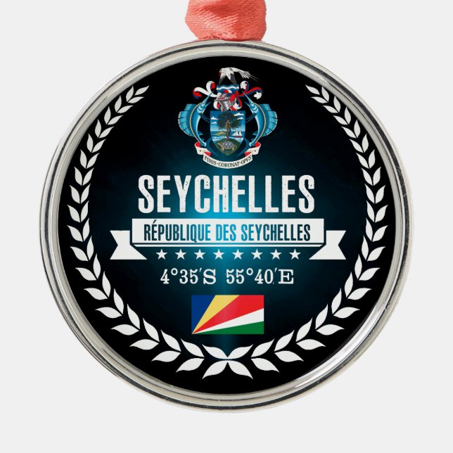 Seychelles Metal Ornament (Front)