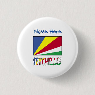 Seychelles Seychellois Flag Blue Personalization  Button