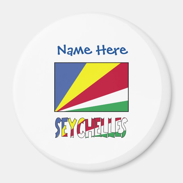 Seychelles Seychellois Flag Blue Personalization  Magnet (Front)