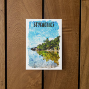 Seychelles Tropical Creole Island Travel Artwork Postcard