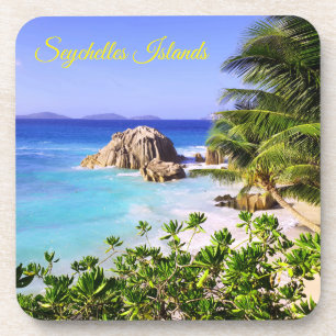 Seychelles Tropical Island Beach Beverage Coaster
