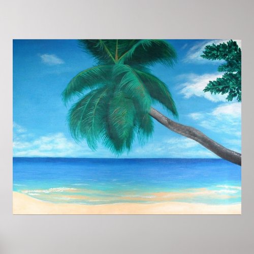 Seychelles Tropical Island Ocean Poster Print