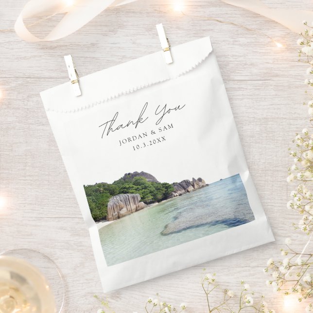 Seychelles Wedding Favor Thank You Bag (Clipped)