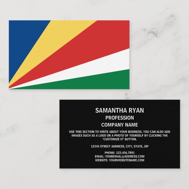 Seychellois Flag, Flag of Seychelles Business Card (Front/Back)