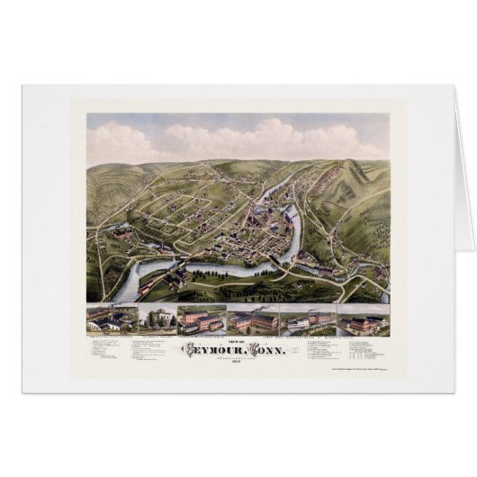 Seymour, CT Panoramic Map - 1879 Cards (Front Horizontal)