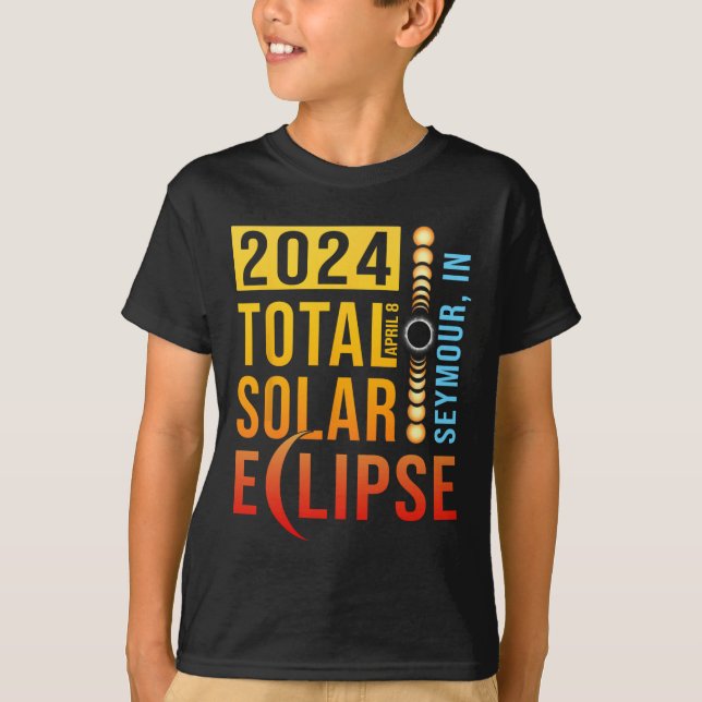 Seymour Indiana Total Solar Eclipse 2024  T-Shirt (Front)