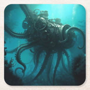 SF - 20,000 Leagues 1 Square Paper Coaster