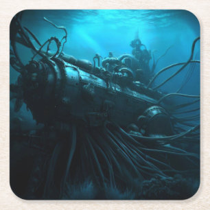 SF - 20,000 Leagues 2 Square Paper Coaster