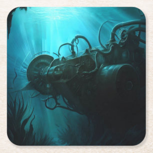 SF - 20,000 Leagues 3 Square Paper Coaster
