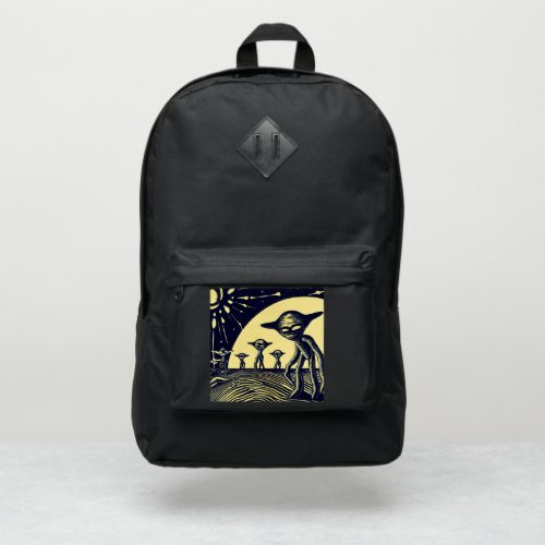 SF _ Aliens On A Strange Planet Woodcut 2 Port Authority Backpack