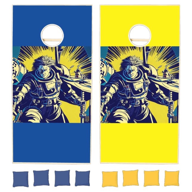 SF Anime Hero - Woodcut (1) Cornhole Set (Set)