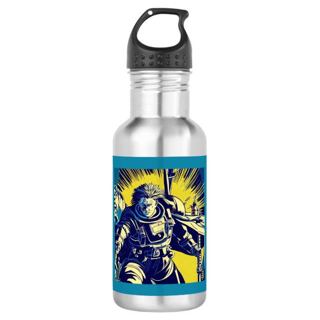 SF - Anime Hero Woodcut 1 Stainless Steel Water Bottle (Front)
