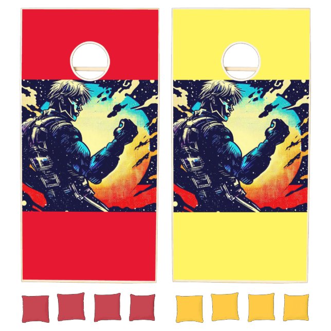 SF Anime Hero - Woodcut (2) Cornhole Set (Set)