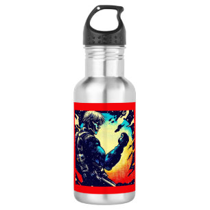 SF - Anime Hero Woodcut 2 Stainless Steel Water Bottle