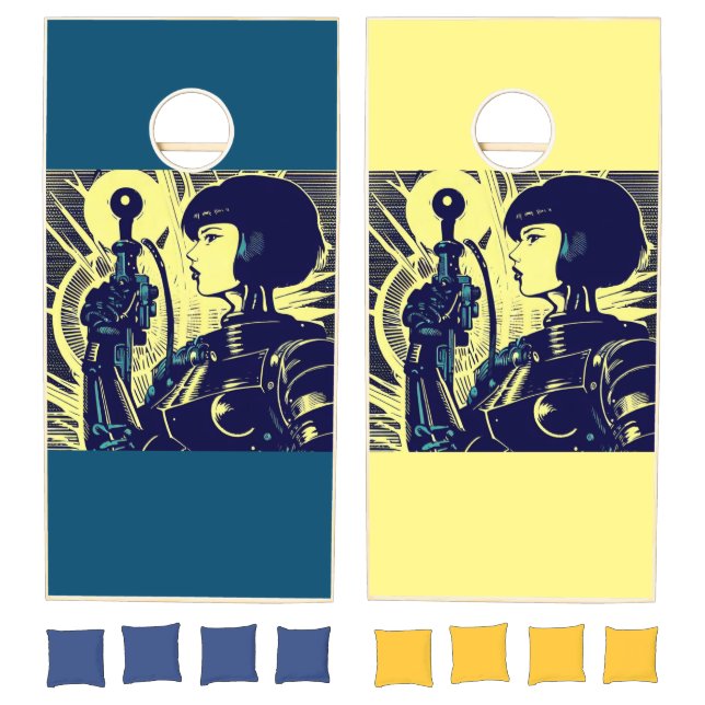 SF Anime Hero - Woodcut (3) Cornhole Set (Set)