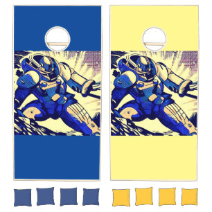 SF Anime Hero - Woodcut (4) Cornhole Set