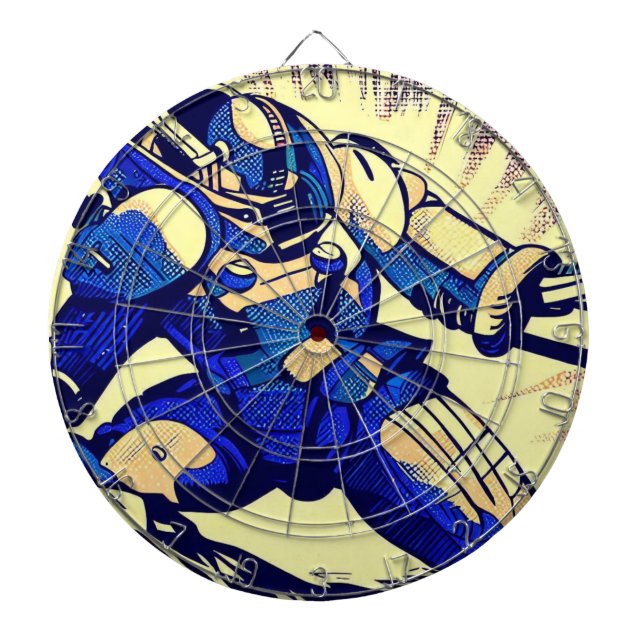 SF Anime Hero - Woodcut (4) Dart Board (Front)