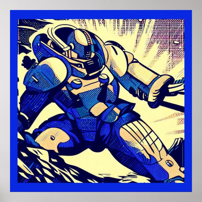 SF - Anime Hero Woodcut 4 Poster (Front)