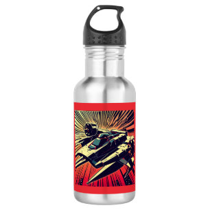 SF - Anime Starfighter Woodcut 1 Stainless Steel Water Bottle