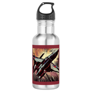 SF - Anime Starfighter Woodcut 2 Stainless Steel Water Bottle