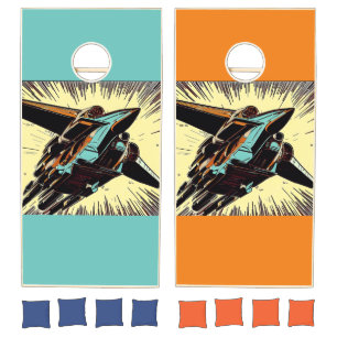 SF Anime Starfighter - Woodcut (3) Cornhole Set