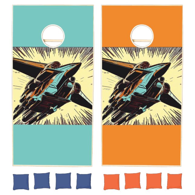 SF Anime Starfighter - Woodcut (3) Cornhole Set (Set)
