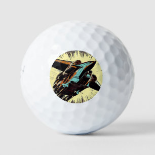 SF Anime Starfighter - Woodcut (3) Golf Balls