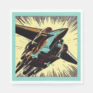 SF - Anime Starfighter Woodcut 3 Napkins
