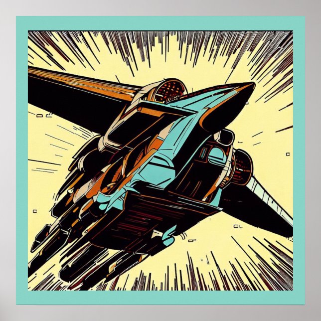SF - Anime Starfighter Woodcut 3 Poster (Front)