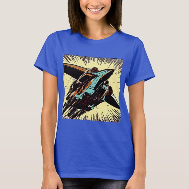 SF - Anime Starfighter Woodcut 3 T-Shirt (Front)