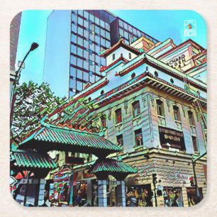 SF Chinatown Gate Square Coasters