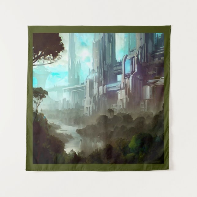 SF - City On Forest Planet 4 Tapestry (Front)