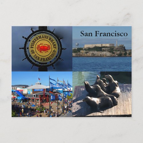 SF Fishermans Wharf Attractions 1  Postcard