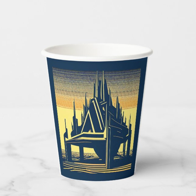 SF Futuristic Church 2 Paper Cups (Front)