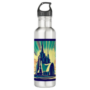 SF Futuristic Church 3 Stainless Steel Water Bottle