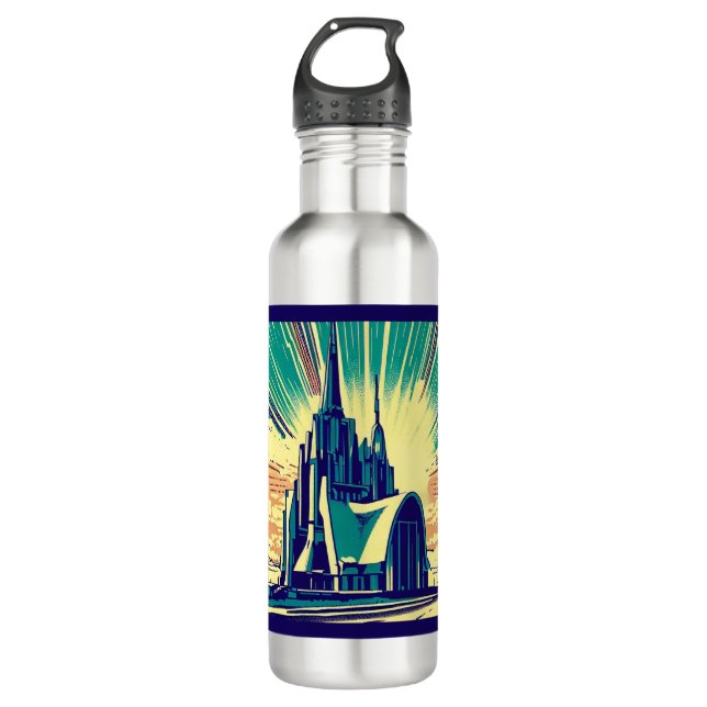 SF Futuristic Church 3 Stainless Steel Water Bottle (Front)
