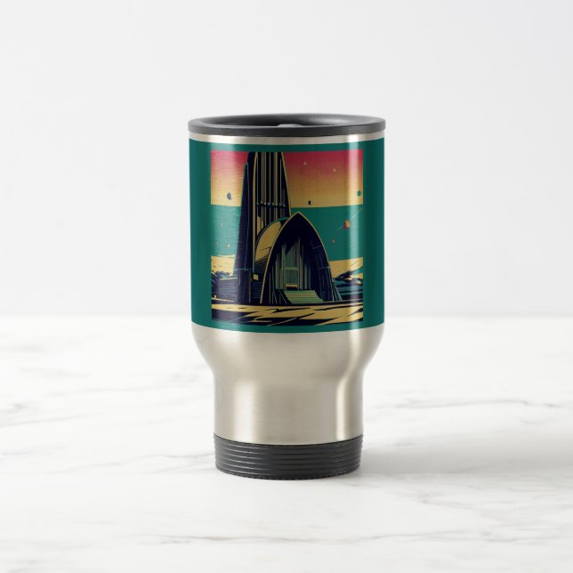 SF Futuristic Church 3 Travel Mug (Center)
