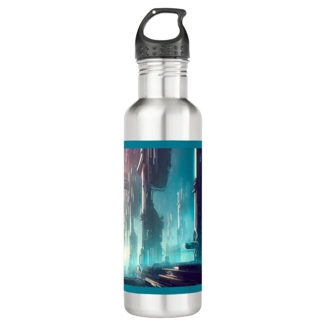SF Futuristic City 1 Stainless Steel Water Bottle (Front)