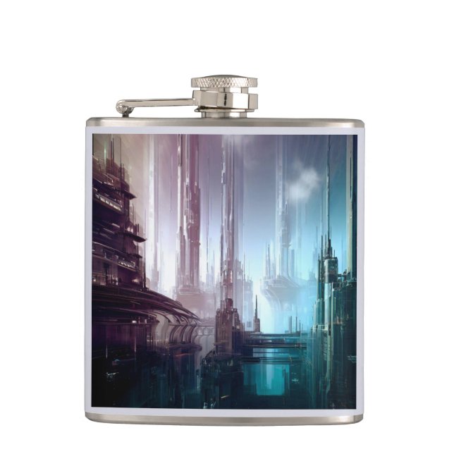 SF Futuristic City 2 Flask (Front)
