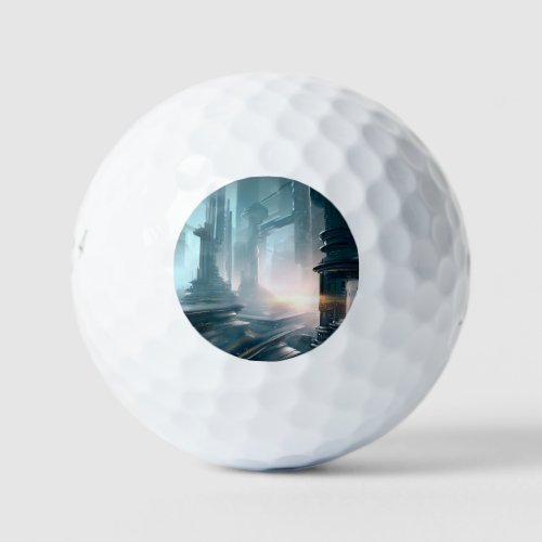 SF Futuristic City 4 Golf Balls