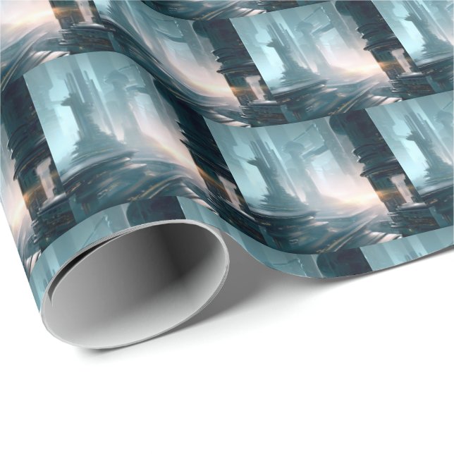 SF Futuristic City 4 Wrapping Paper (Roll Corner)