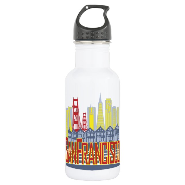 SF Golden Skyline Stainless Steel Water Bottle (Front)