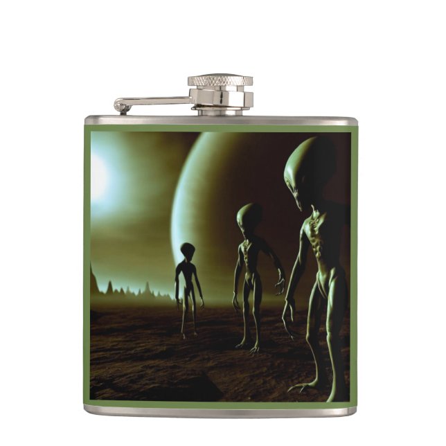 SF Gray Aliens 1 Flask (Front)