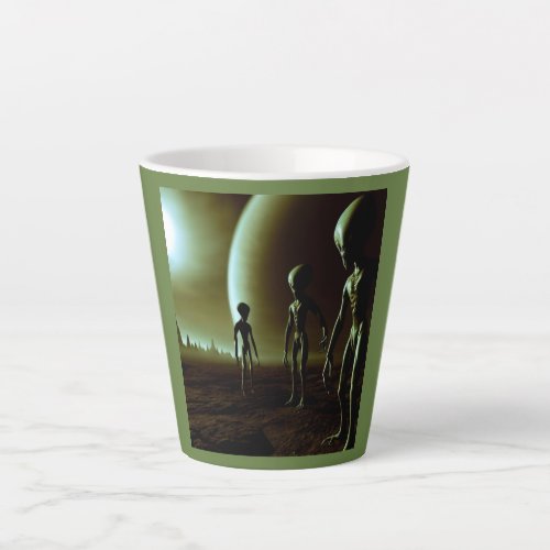 SF Gray Aliens 1 Latte Mug